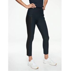 Athleta Stellar High Rise Crop Travel Fitted Athleisure Casual Pant Black S